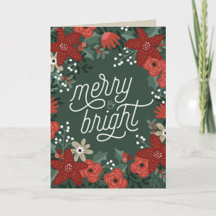 Carte pliée de Noël Poinsettia Foliage