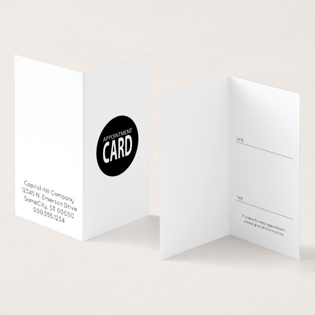 carte pliée de rendez-vous (Intérieur et extérieur)