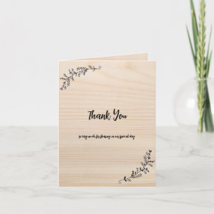 Carte pliée en bois personnalisée Merci du couple