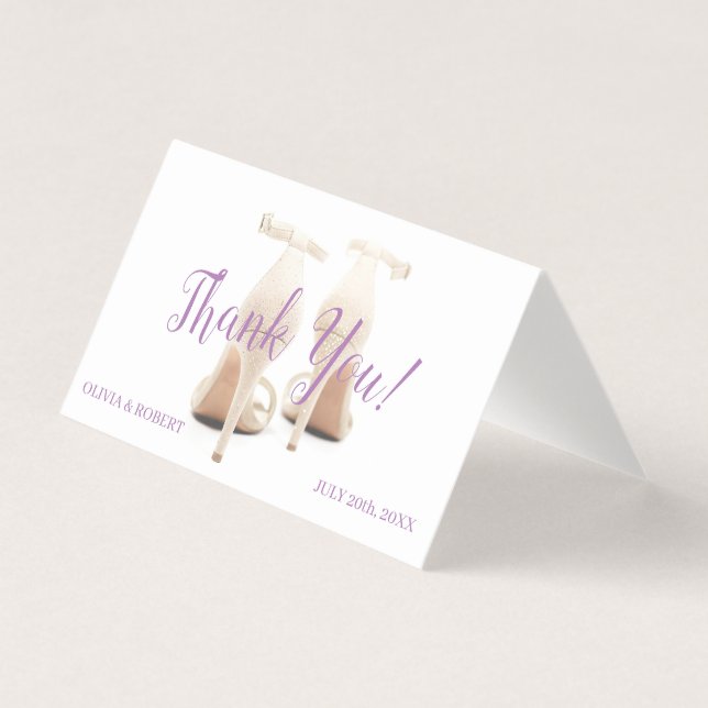 Carte pliée en Merci en parties scintillant argent (Front)