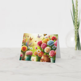 Carte pliée florale Enchantée