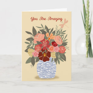 Carte pliée florale "Vous êtes incroyable" - intér