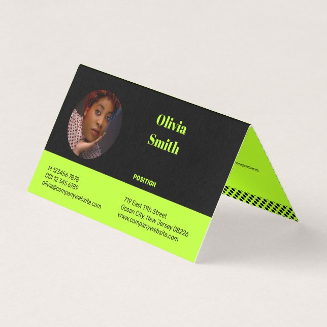 Carte pliée Lime-Green Entrepreneur Petite entrepr (Front)