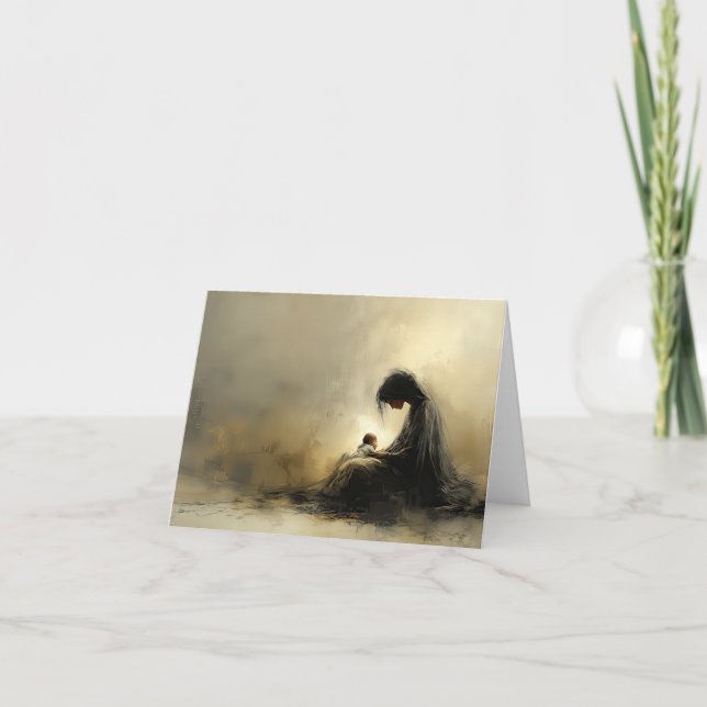 Carte pliée Madonna et Enfant - Vierge (Devant)