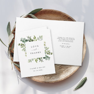 Carte pliée Merci de feuillage vert Eucalyptus