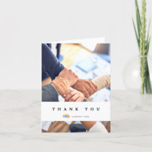 Carte pliée Merci d'entreprise personnalisée