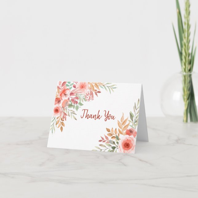 Carte pliée Merci Floral (Devant)