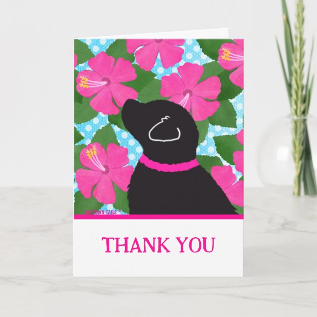 Carte pliée Merci noir de l'île Hibiscus (Devant)