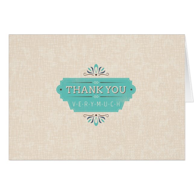 Carte pliée par Merci turquoise (Devant Horizontal)