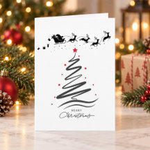 Carte pliée personnalisée d'arbre de Noël moderne