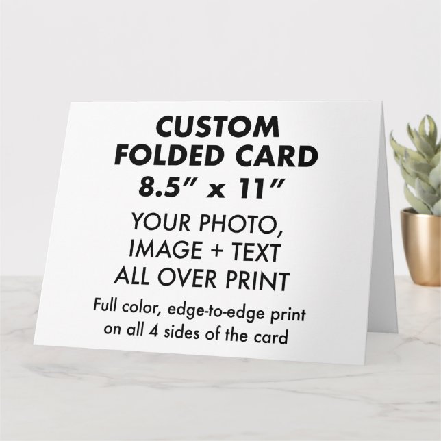 Carte pliée personnalisée de grande taille 8,5 po  (Petite plante)
