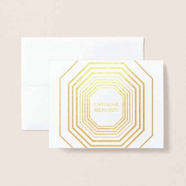 Carte pliée personnalisée Glam Deco (Devant avec enveloppe)