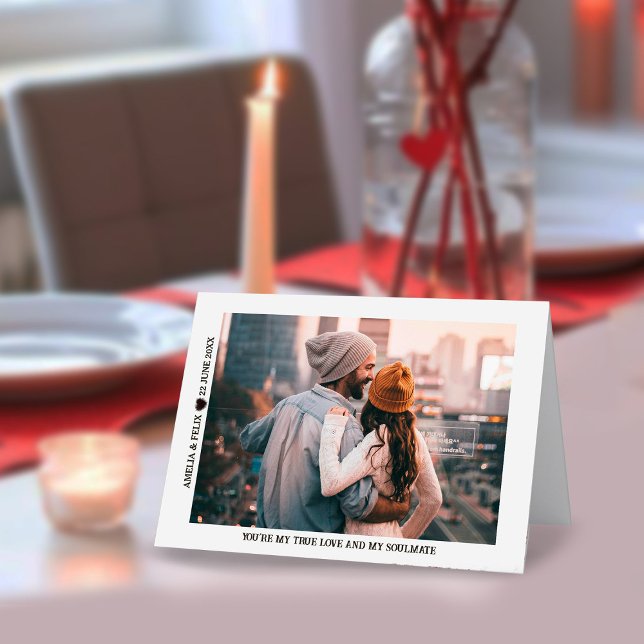 Carte pliée photo de couple romantique personnalis (Créateur téléchargé)