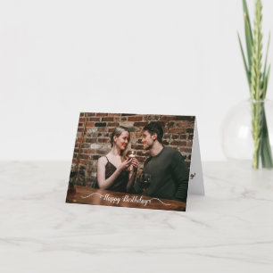 Carte pliée photo personnalisée en couple d'annive