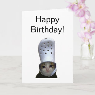 Carte pliée Pleurer Chat Croc Casquette mème