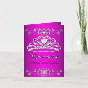 Carte Pliée Quinceanera Tiare Rose Photo
