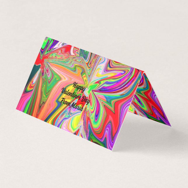 Carte pliée unique en marbre Abstrait (Front)