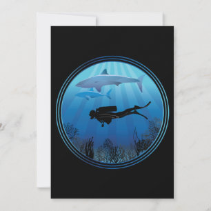 Carte Plongée plongée plongée avec requin