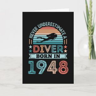 Carte Plongeur né 1948 80e Anniversaire Diving Gift Fan