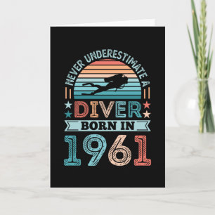 Carte Plongeur né 1961 60e Anniversaire Diving Gift Fan