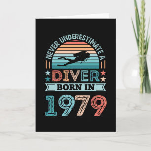 Carte Plongeur né 1979 50e Anniversaire Diving Gift Fan
