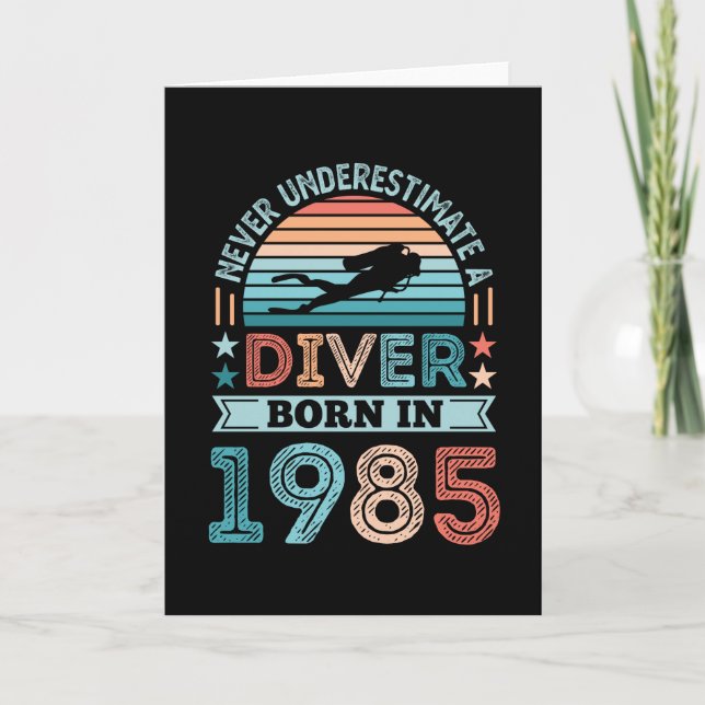 Carte Plongeur né 1985 40e Anniversaire Diving Gift Fan (Devant)