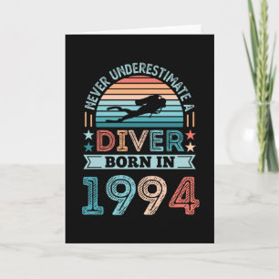 Carte Plongeur né 1994 30e Anniversaire Diving Gift Fan