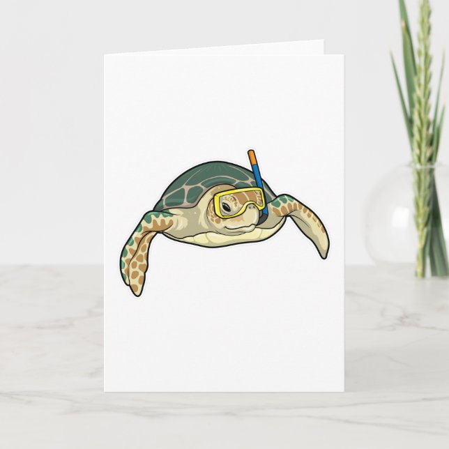 Carte Plongeur Tortue Snorkeling (Devant)