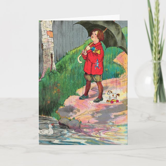 Carte Pluie, pluie, va-t'en - Comptine de Mère l'Oye (Devant)