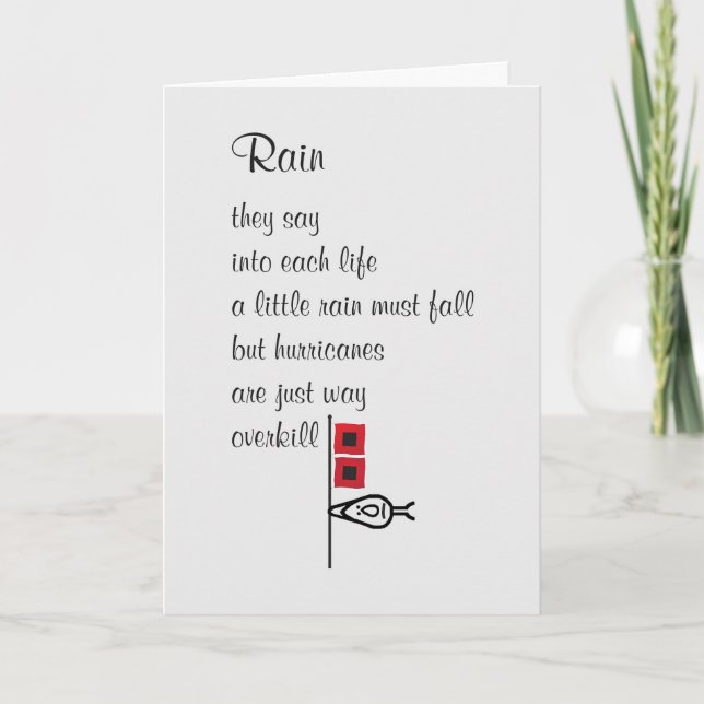 Carte Pluie Une Pensée Drôle De Vous Poème (Devant)