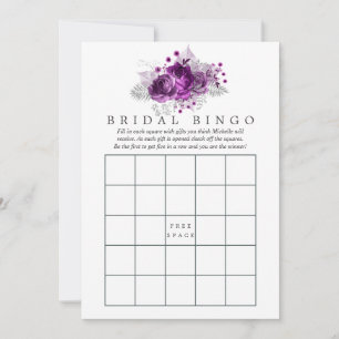Carte Plum et marine Aquarelle Florale Bingo