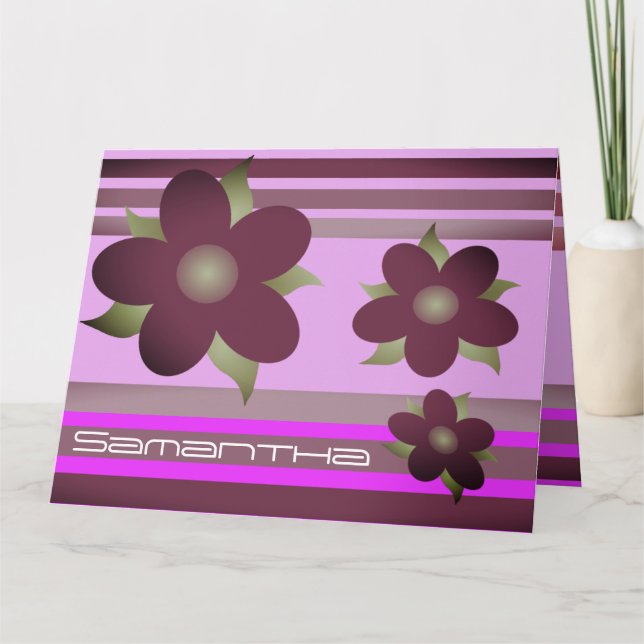 Carte Plum Purple Floral (Devant)
