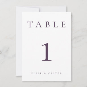 Carte Plum Purple Mariage/Événement II Numéro de tableau