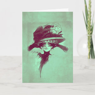 Carte Plume lumineuse de casquette de yeux de femme