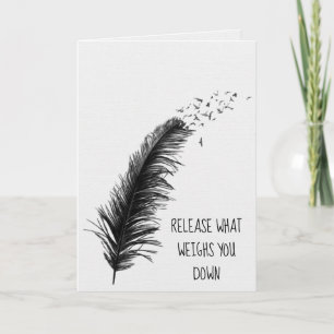 Carte Plume noire et oiseaux