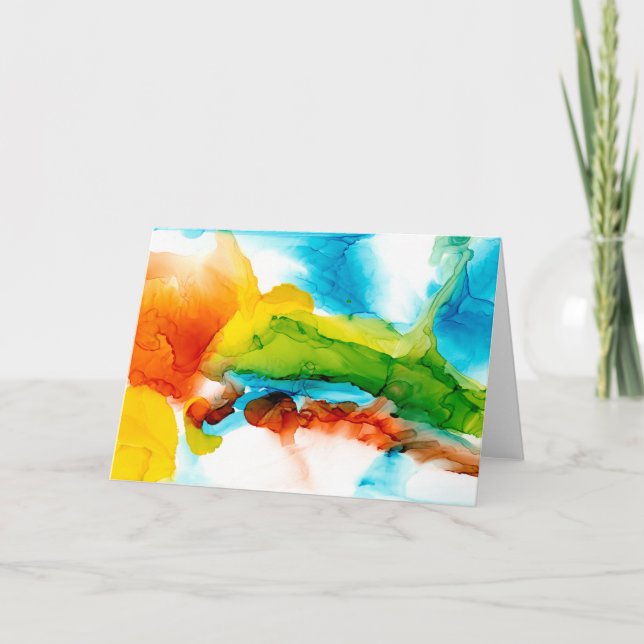 Carte Plume primaire - aquarelles (Devant)