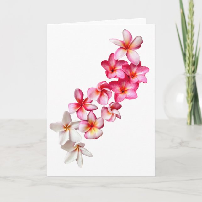 Carte Plumeria Blooms Collage Folded Greeting Card (Devant)