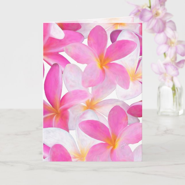 Carte Plumeria rose tropicale Fleur Hawaii Floral (Orchidée)