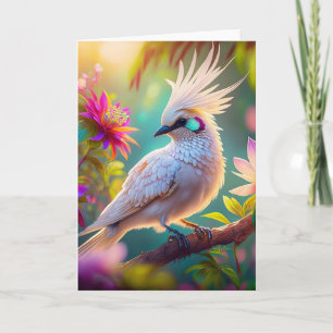 Carte Plumes rousses à crête juvénile Dove Imaginaire Oi