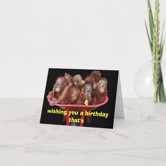 Carte Plus amusant qu'un baril de singes Anniversaire (Devant)