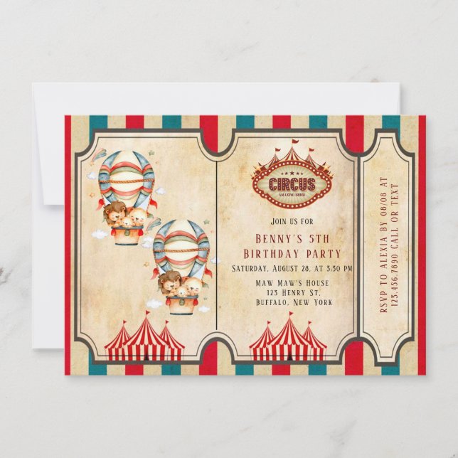 Carte Plus Grand Spectacle Sur Terre Cirque Anniversaire (Devant)