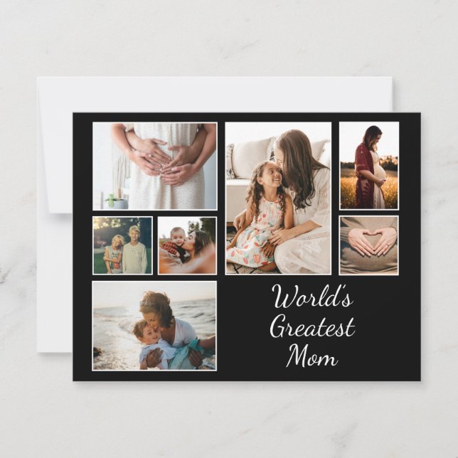 Carte Plus grande maman Famille Enfant 7 Photo Collage (Devant)