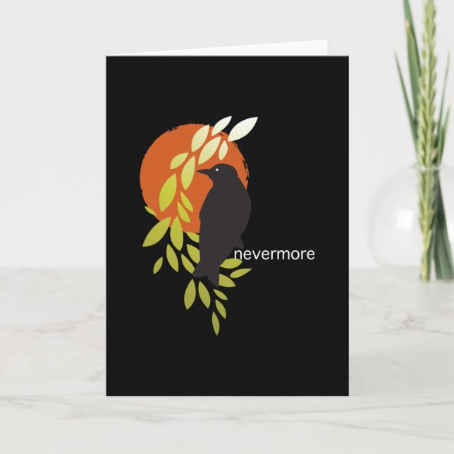 Carte Plus jamais - Raven et lune par Poe (Devant)