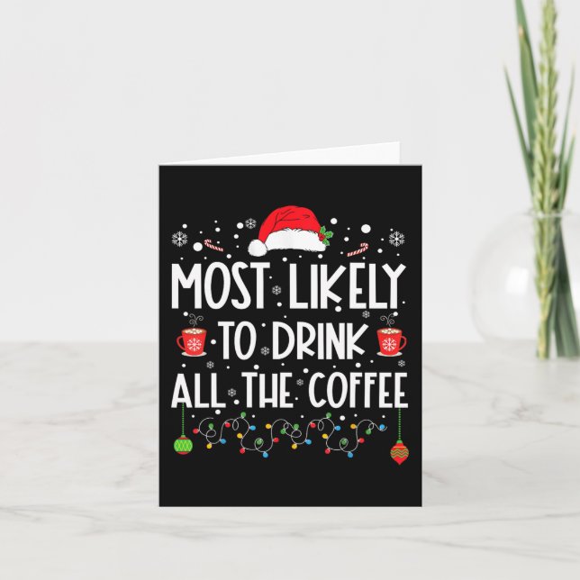Carte Plus susceptible de boire tout le café Amusant Fam (Devant)