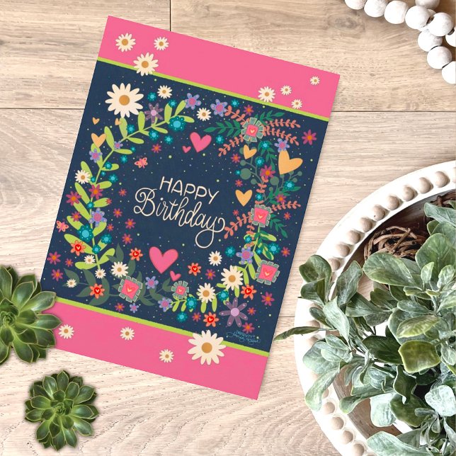 Carte Plutôt Rose Marine Floral Amusants Anniversaire In (Créateur téléchargé)