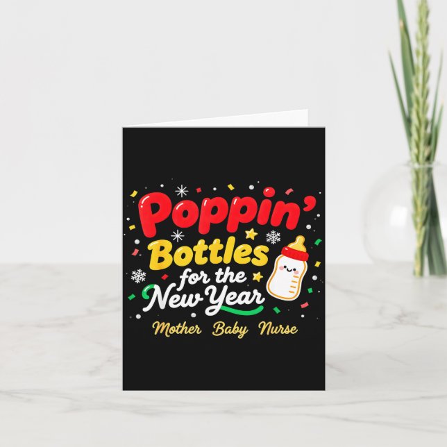 Carte Pn’ Bottles For The New Year Christmas Nurse Mom & (Devant)