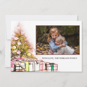 Carte Pneus d'or, Arbre de Noël, Présente Votre Photo