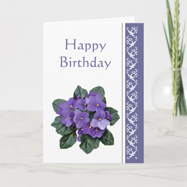 Carte Poem African Violet Purple Flower (Devant)