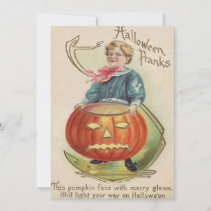 Carte Poème Citrouille de Boy Jack-o'-lantern