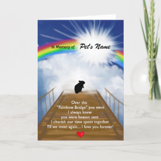 Carte Poème commémoratif de pont en arc-en-ciel pour des